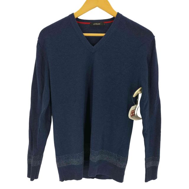 LOVELESS(ラブレス) グリッター ジャガード Vネック ハイゲージ ニット メンズ JPN：M 【中古】【ブランド古着バズストア】の通販は 5,006円