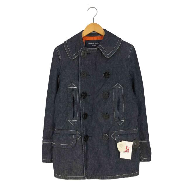 COMME des GARCONS HOMME(コムデギャルソンオム) 13AW AD2013 裏地キルティング デニム Pコート  レディース JPN：XS 【中古】【ブランド古着バズストア】