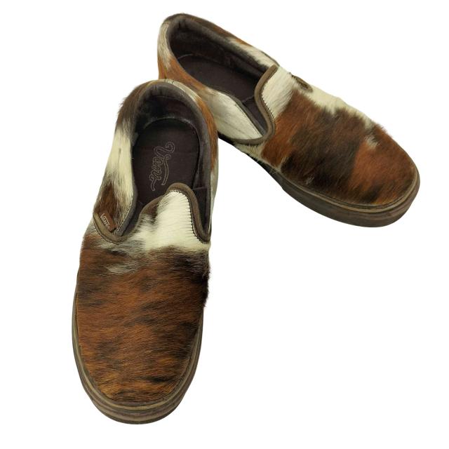 VANS(バンズ) 00S ハラコ ポニー スリッポン インソール 筆記体ロゴ メンズ US：8.5 【中古】【ブランド古着バズストア】