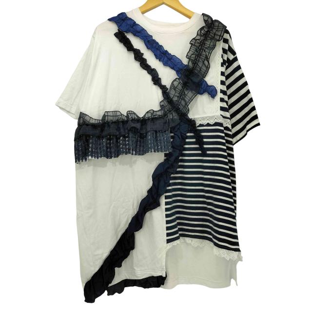 BEAMS JAPAN(ビームスジャパン) 26SS【別注】TORI-TO / ボーダー 切替 ビッグ Tシャツ レディース JPN：M 【中古】【ブランド古着バズストア】