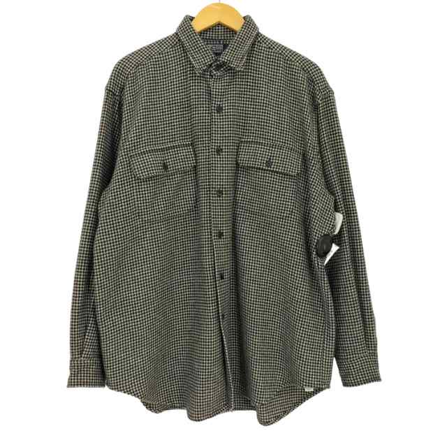 Polo by RALPH LAUREN(ポロバイラルフローレン) 90S BENFORD 千鳥格子柄 カシミヤ シャツ メンズ import：L 【中古】【ブランド古着バズストア】