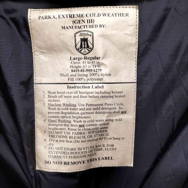 USED古着(ユーズドフルギ) EXTREME COLD WEATHER PARKA GEN3 BAF製 PRIMALOFT プリマロフト 中綿 ジャケット メンズ import：L 【中古】【ブランド古着バズストア】_5