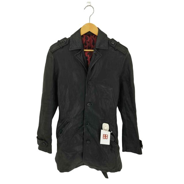 CUSTOM CULTURE(カスタムカルチャー) GOAT スカルレオパードライニング ゴートスキン シングルロングテーラードジャケット Y2K メンズ  44【中古】【ブランド古着バズストア】