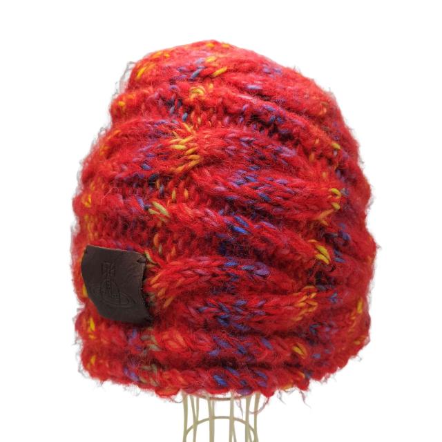 Vivienne Westwood(ヴィヴィアンウエストウッド) 12AW レザーパッチ ウール混 グラデーション ニット帽 レディース 表記無 【中古】【ブランド古着バズストア】