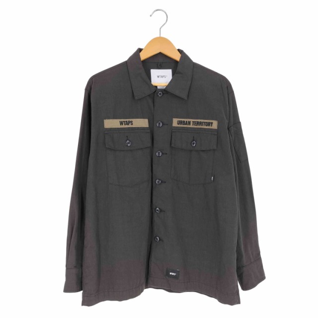 WTAPS BUDS LS SHIRTS.COTTON.SATIN オリーブ 定価以下 美品 S １１AW レアサイドポケット付き 長袖シャツ  ダブルタップス - ブランド別