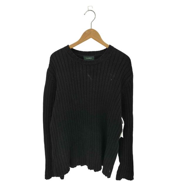 LAUREN RALPH LAUREN(ローレンラルフローレン) 90s コットン クルーネック リブニット セーター メンズ import：XL 【中古】【ブランド古着バズストア】