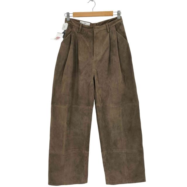 ZARA(ザラ) STUDIO ヤギ皮 スエードレザーダーツパンツ レディース  XS【中古】【ブランド古着バズストア】