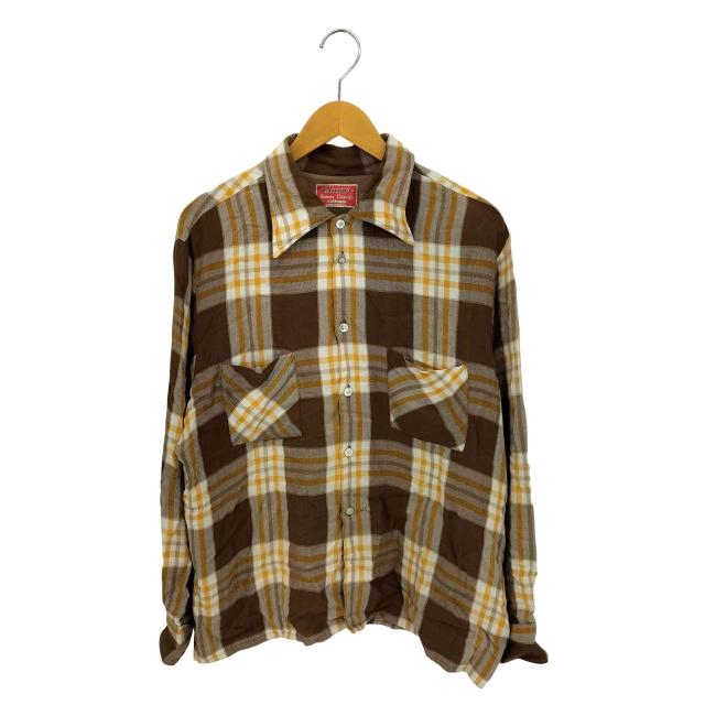 ARROW(アロー) 60-70s カナダ製 Hunter Checks REGULAR FIT レーヨン チェック シャツ メンズ 表記無 【中古】【ブランド古着バズストア】