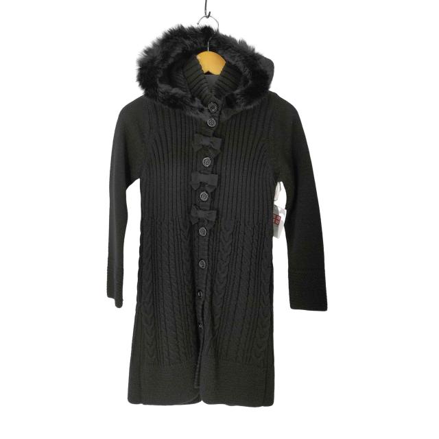 USED古着(ユーズドフルギ) GALLERY VISCONTI ラビットファー フード リボン ロングカーディガン レディース JPN：2 【中古】【ブランド古着バズストア】