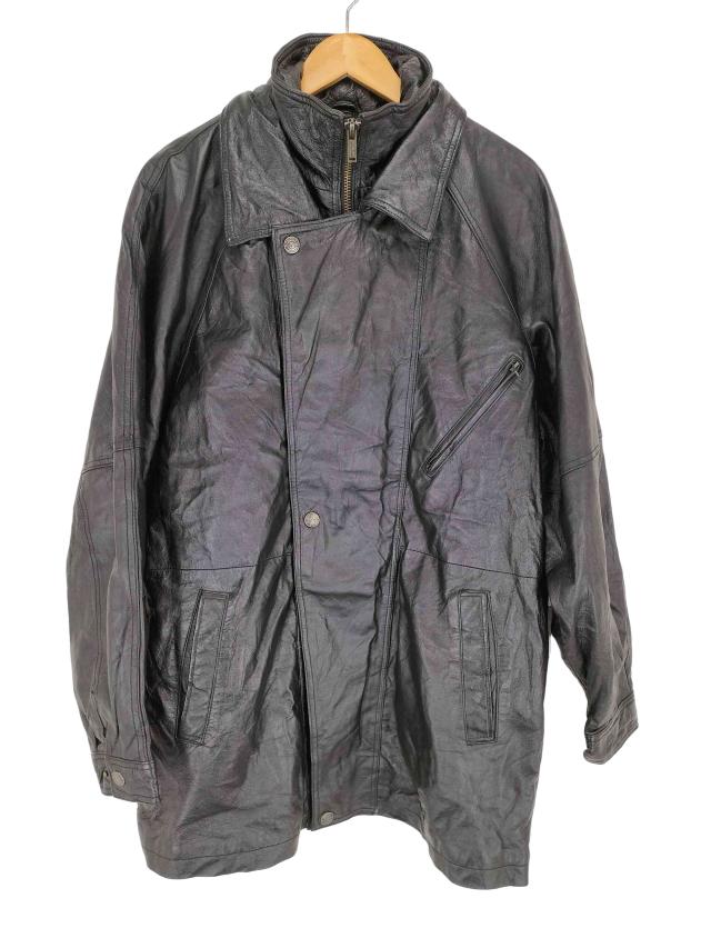 USED古着(ユーズドフルギ) OSCAR PIEL レイヤードカラーレザーハーフコート メンズ  S【中古】【ブランド古着バズストア】