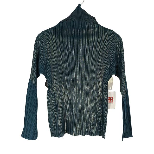 PLEATS PLEASE ISSEY MIYAKE(プリーツプリーズイッセイミヤケ) プリーツ ハイネック カットソー ラメ レディース JPN：3 【中古】【ブランド古着バズストア】
