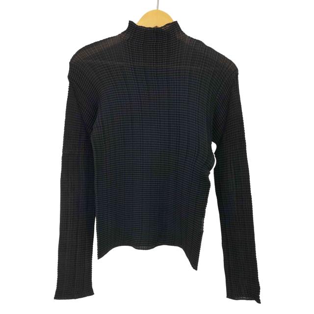 ISSEY MIYAKE FETE(イッセイミヤケフェット) 16ss  ワッフル プリーツ ハイネック カットソー レディース JPN：2 【中古】【ブランド古着バズストア】