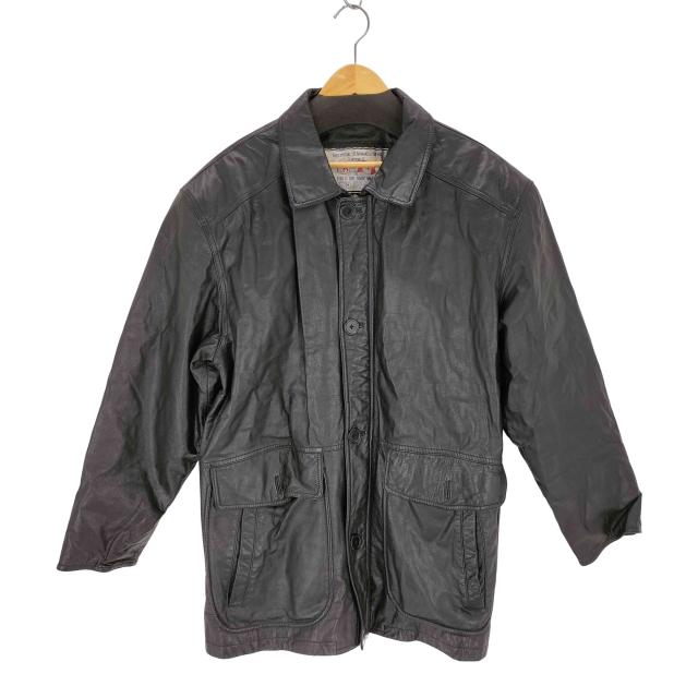 USED古着(ユーズドフルギ) 裏地キルティング カウレザーハーフコート メンズ  LL【中古】【ブランド古着バズストア】