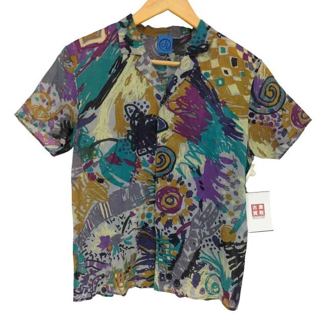 Jurgen Lehl(ヨーガンレール) 総柄オープンカラー S/S シャツ レディース import：L 【中古】【ブランド古着バズストア】 7,191円