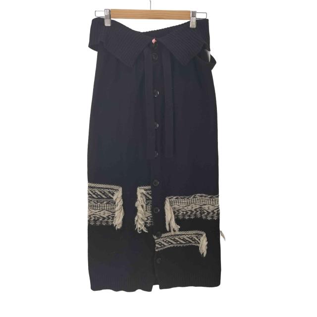 Ys(ワイズ) 25SS Jacquard Skirt ニットスカート レディース JPN：2 【中古】【ブランド古着バズストア】