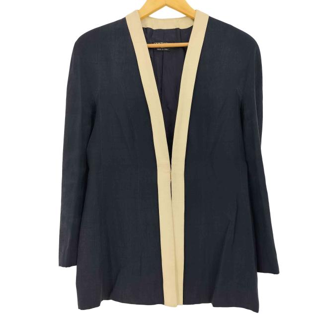 Giorgio Armani(ジョルジオアルマーニ) ピュアシルク100 ノーカラージャケット レディース EUR：42 【中古】【ブランド古着バズストア】