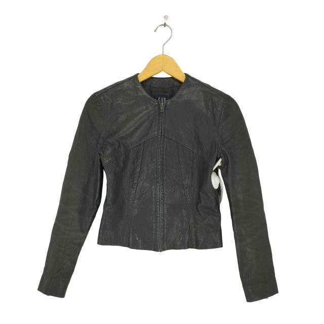Gap(ギャップ) 00s OLD ラムレザーノーカラージャケット レディース  XXS【中古】【ブランド古着バズストア】