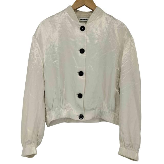 JIL SANDER(ジルサンダー) バックロゴプリント サテン ブルゾン レディース 32【中古】【ブランド古着バズストア】