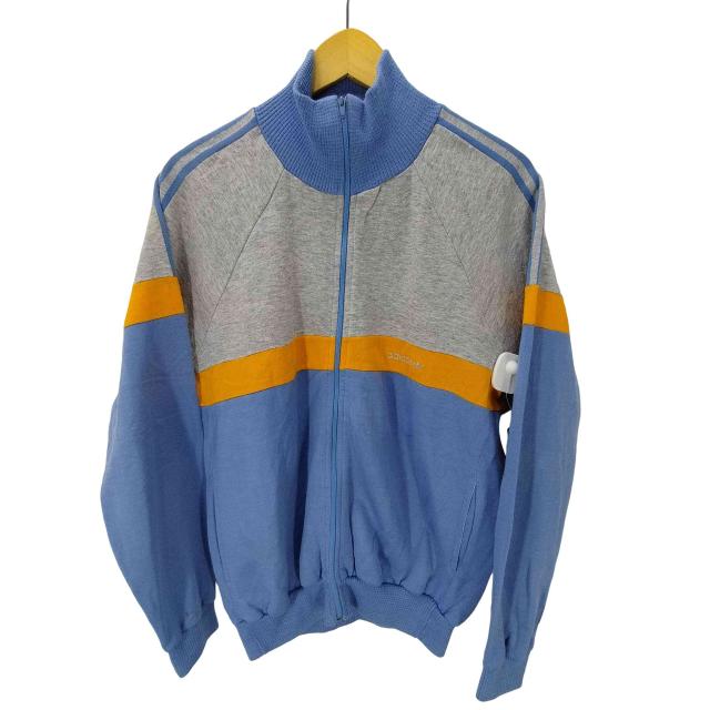 adidas(アディダス) 70S フランス製 PRODUCTION VENTEX フェルトロゴ スイッチングカラー アクリル ジップアップ トラック ジャケット ジャージ メンズ  180【中古】【ブランド古着バズストア】