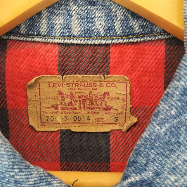 80s USA製 リーバイス 70417-0814 チェック USA製】ビンテージ【LEVI'S】【リーバイス】【70417-0814】【赤