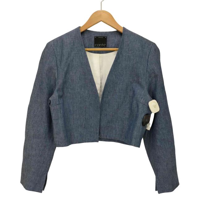 UNITED ARROWS(ユナイテッドアローズ) conte デニムライク ノーカラージャケット レディース 表記無 【中古】【ブランド古着バズストア】