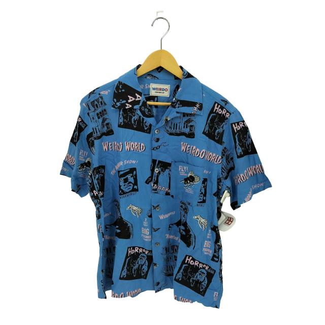 WEIRDO(ウィアード) HORROR MAGAZINE S/S SHIRTS ホラーマガジン アロハ シャツ メンズ import：L 【中古】【ブランド古着バズストア】