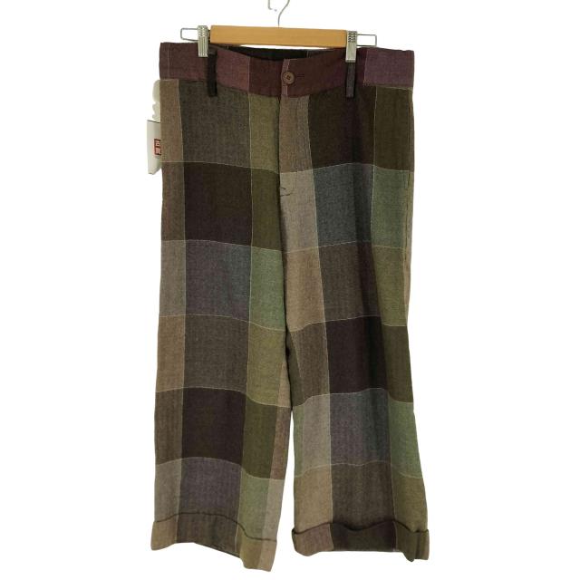 LIMI feu(リミフゥ) ブロックチェックウールワイドパンツ レディース JPN：S 【中古】【ブランド古着バズストア】