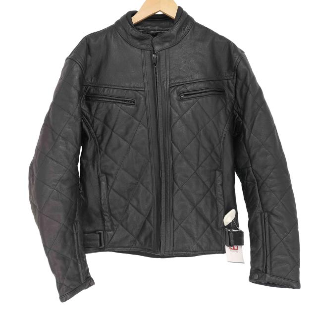 USED古着(ユーズドフルギ) GENUINE Leather キルティングデザイン バイカージャケット ライダースジャケット メンズ JPN：L 【中古】【ブランド古着バズストア】