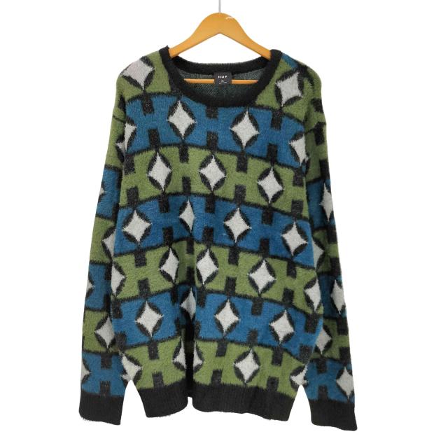 HUF(ハフ) 25AW  SPACE AGE CREWNECK SWEATER クルーネック セーター メンズ import：XL 【中古】【ブランド古着バズストア】