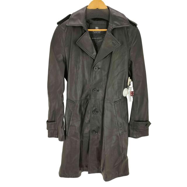BURBERRY BLACK LABEL(バーバリーブラックレーベル) ラムレザートレンチコート メンズ import：M 【中古】【ブランド古着バズストア】