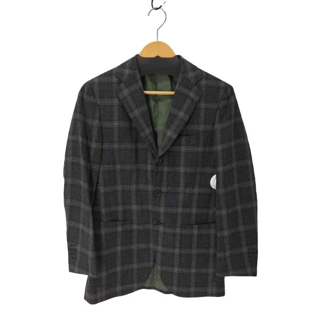BEAMS(ビームス) Custom tailor FRATELLI TALLIA DI DELFINO ウール カシミヤ チェック柄 総裏 3B テーラード ジャケット メンズ 表記無 【中古】【ブランド古着バズストア】