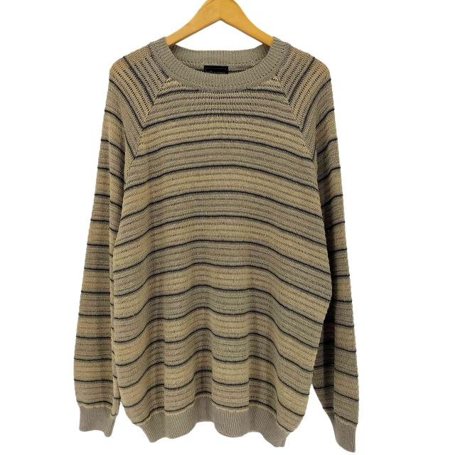 BY GLADHAND(バイグラッドハンド) 25SS VOYAGE L/S RAGLAN SWEATER ヴォヤージュ モックネック ラグランスリーブ リネン ボーダーニット セーター メンズ JPN：XL 【中古】【ブランド古着バズストア】