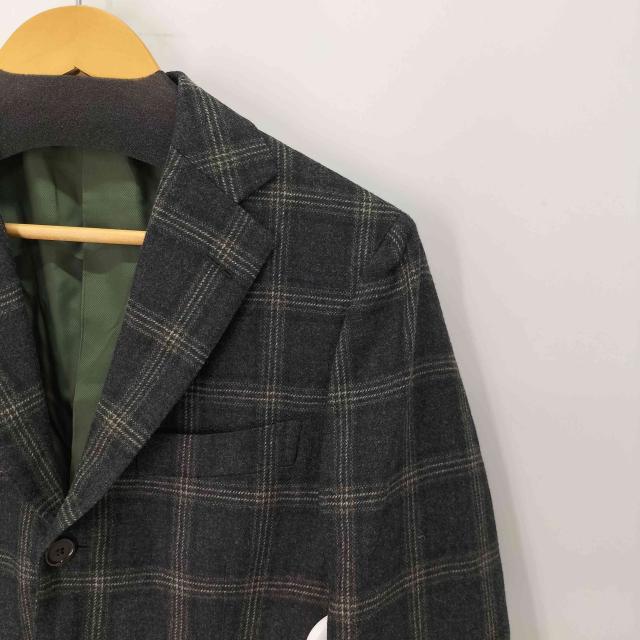 BEAMS(ビームス) Custom tailor FRATELLI TALLIA DI DELFINO ウール カシミヤ チェック柄 総裏 3B テーラード ジャケット メンズ 表記無 【中古】【ブランド古着バズストア】_3