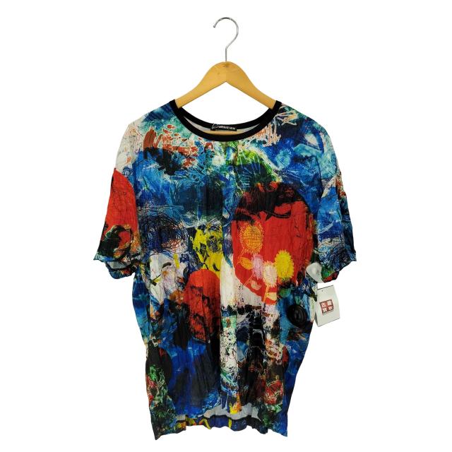 ISSEY MIYAKE MEN(イッセイミヤケメン) 13SS 黒タグ グラフィック プリント ねじり プリーツ シワ加工 Tシャツ メンズ JPN：4 【中古】【ブランド古着バズストア】