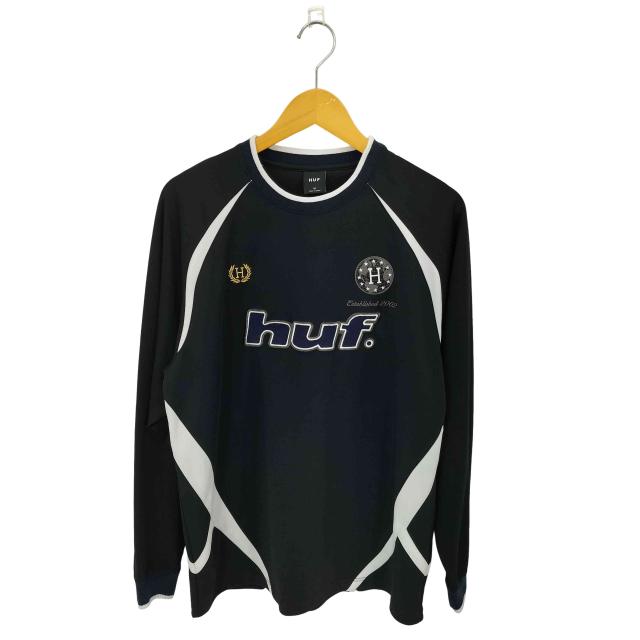 HUF(ハフ) LUX JERSEY LS CREW ロゴワッペン ロングスリーブTシャツ メンズ  M【中古】【ブランド古着バズストア】