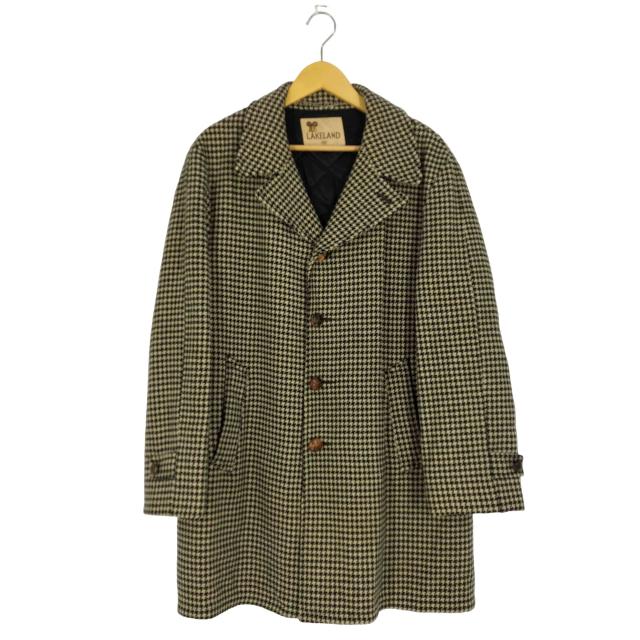 Lakeland(レイクランド) 60S 裏地キルティング クルミボタン 千鳥格子 ロングチェスターコート メンズ JPN：42 【中古】【ブランド古着バズストア】
