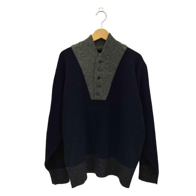 BY GLADHAND(バイグラッドハンド) RED GENT - JEEP KNIT バイカラー ニットセーター メンズ  L【中古】【ブランド古着バズストア】