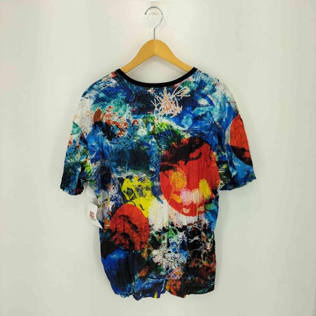 ISSEY MIYAKE MEN(イッセイミヤケメン) 13SS 黒タグ グラフィック プリント ねじり プリーツ シワ加工 Tシャツ メンズ JPN：4 【中古】【ブランド古着バズストア】 ISSEY MIYAKE MEN(イッセイミヤケメン) 13SS 黒タグ グラフィック