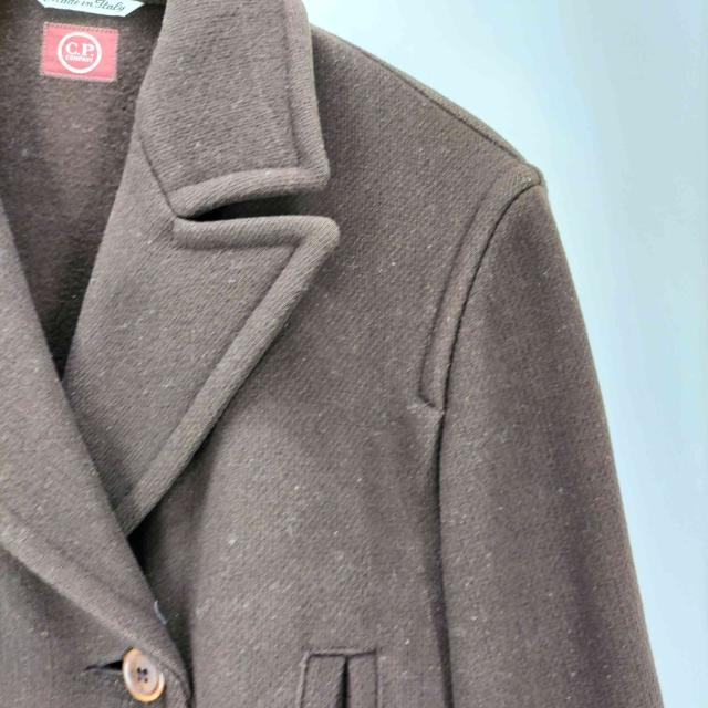 C.P.COMPANY(シーピーカンパニー) 90S 95AW 赤タグ イタリア製 Romeo Gigli ロメオ・ジリ期 ウッドボタン ウール ナイロン Pコート レディース EUR：42 【中古】【ブランド古着バズストア】
