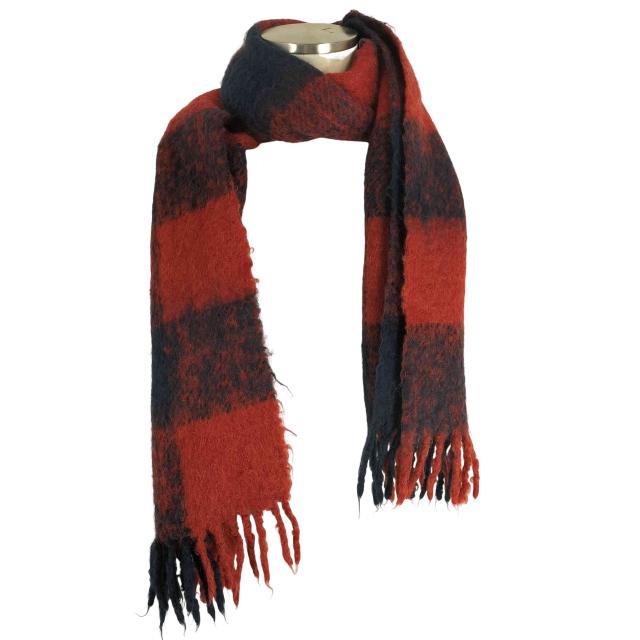 BURBERRY BLACK LABEL(バーバリーブラックレーベル) ブロックチェック 大判  ウールマフラー レディース 表記無 【中古】【ブランド古着バズストア】の通販は 6,211円