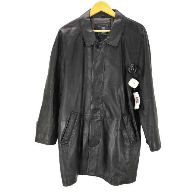 USED古着(ユーズドフルギ) LAMB LEATHER CAR COAT 羊革 ラムレザー カーコート 比翼 メンズ JPN：48 【中古】【ブランド古着バズストア】