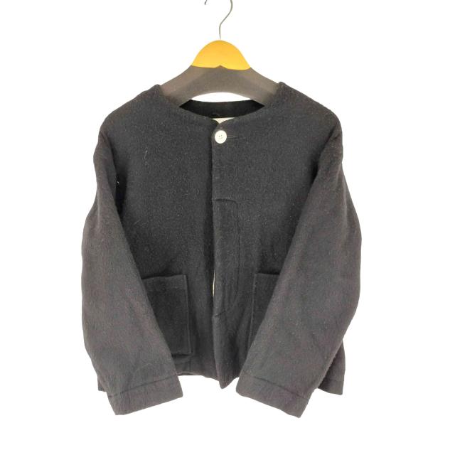 USED古着(ユーズドフルギ) {{HUIS.×尾州}} 縮絨ウールフランネルノーカラーショートコート レディース FREE 【中古】【ブランド古着バズストア】