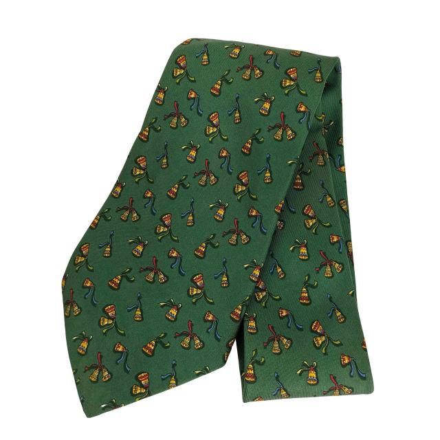 サルヴァトーレフェラガモ ブランド ネクタイ シルク 小紋柄 総柄 亀