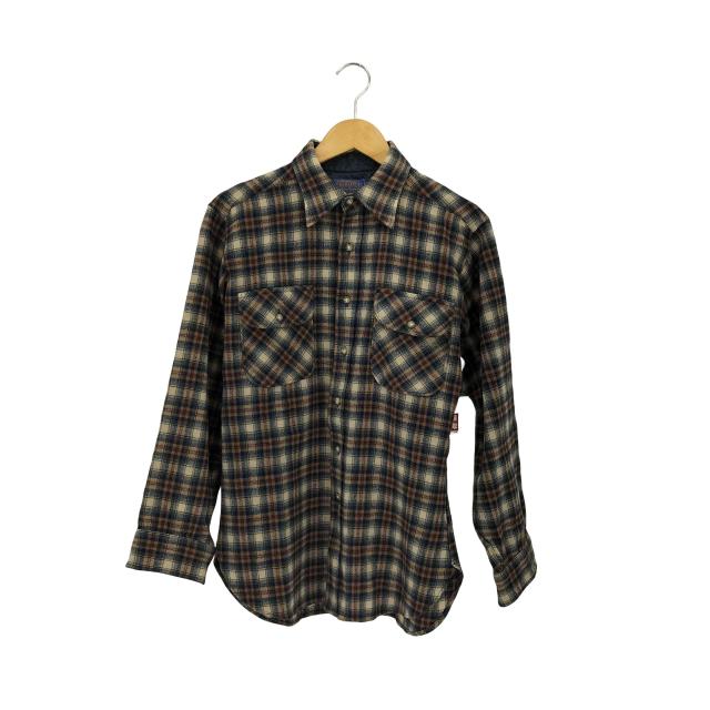 PENDLETON(ペンドルトン) 70s USA製 チェック ウール ボードシャツ メンズ  M【中古】【ブランド古着バズストア】