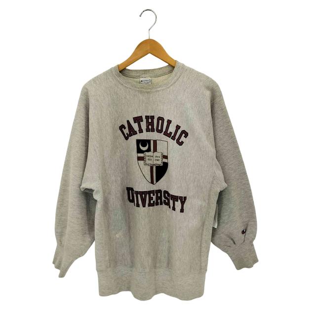 Champion(チャンピオン) 90s USA製 REVERSE WEAVE リバースウィーブ 刺繍タグ 三段プリント スウェットトレーナー メンズ XL【中古】【ブランド古着バズストア】