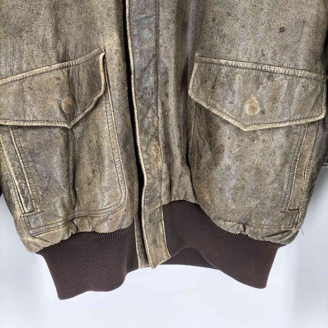 L.L.Bean(エルエルビーン) 80S MADE IN USA SCOVILLジップ A-2 レザーフライトジャケット メンズ  40【中古】【ブランド古着バズストア】