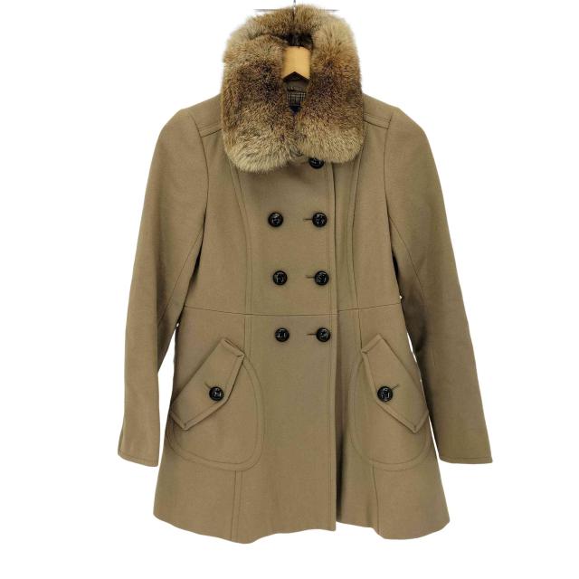 バーバリー Burberry ラビットファー ウール ワンピース ノバチェック