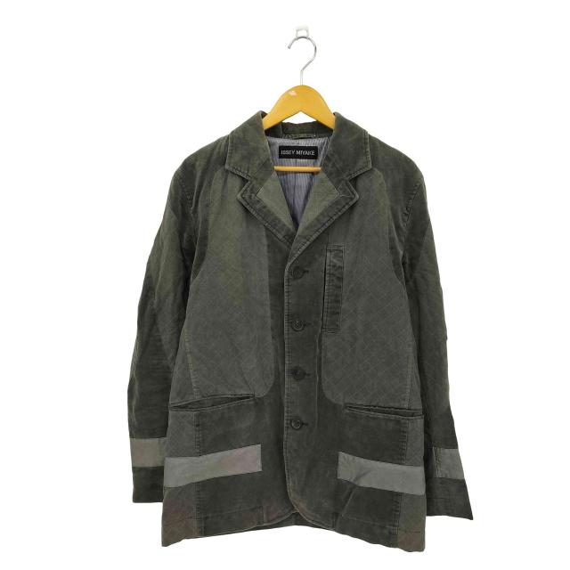 ISSEY MIYAKE(イッセイミヤケ) 07AW 黒タグ 顔料染め リフレクター 切替 4B テーラードジャケット メンズ JPN：3 【中古】【ブランド古着バズストア】