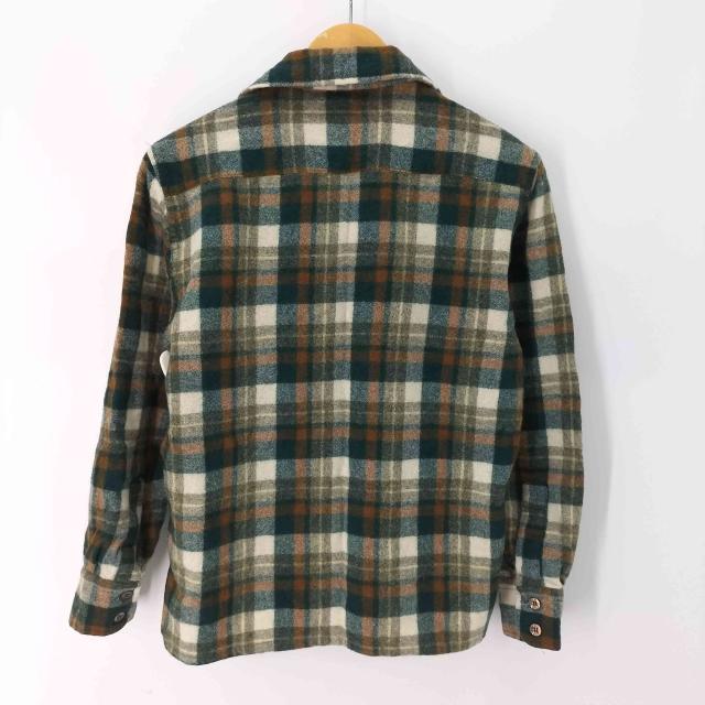 Sears(シアーズ) ウール100％ ウールシャツ チェック柄 メンズ import：M 【中古】【ブランド古着バズストア】_1