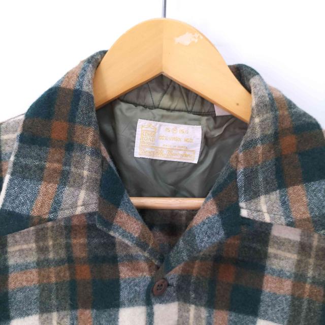 Sears(シアーズ) ウール100％ ウールシャツ チェック柄 メンズ import：M 【中古】【ブランド古着バズストア】_2